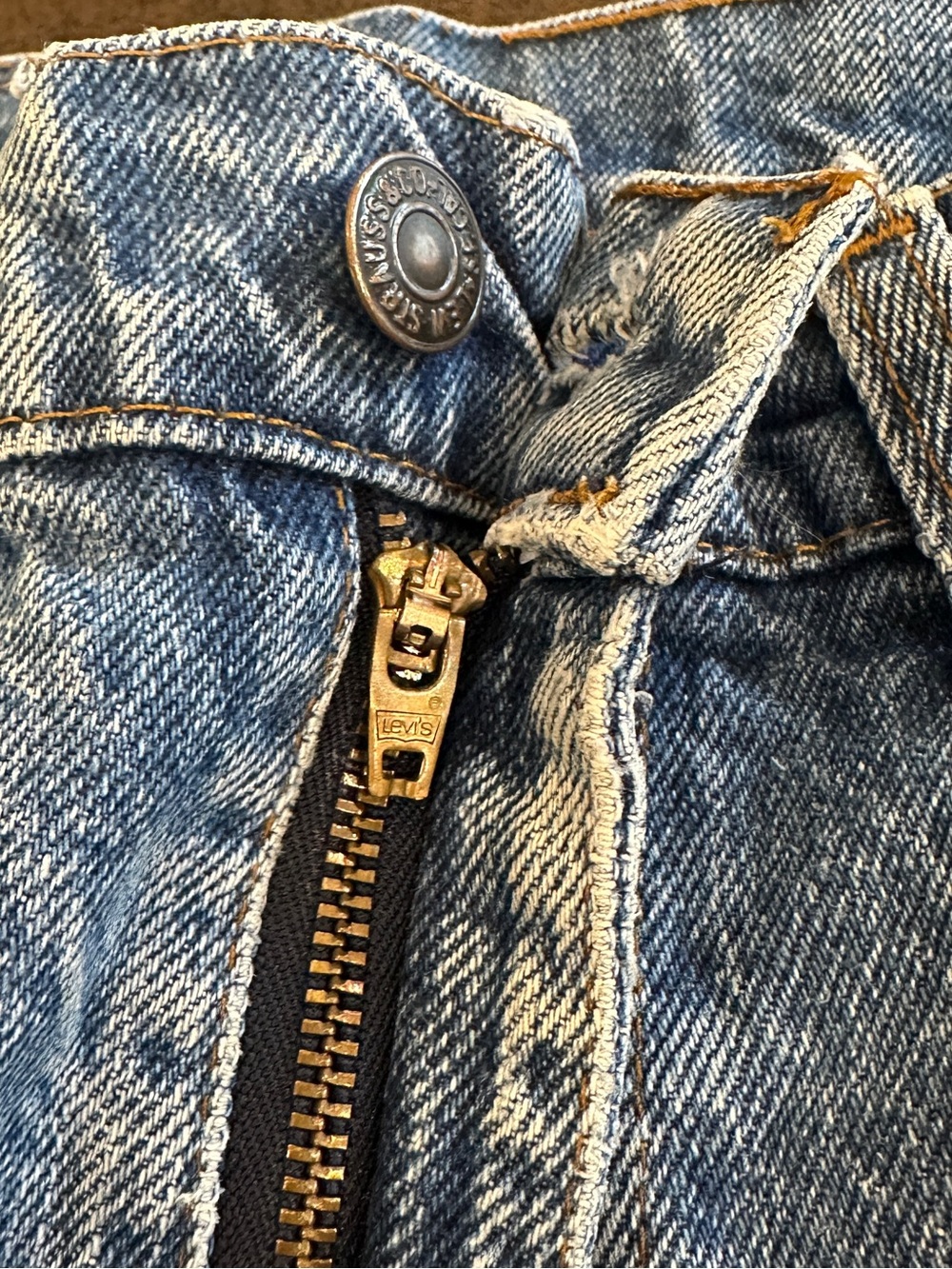 Vintage 1985 Levi’s 501 Orange Tab Jeans 34x30 USA Faded Distressed Hem - Picture 5 of 17